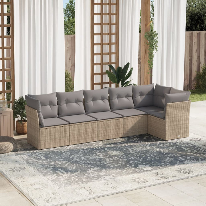 Loungegrupp Med Dynor 6 Delar Konstrotting