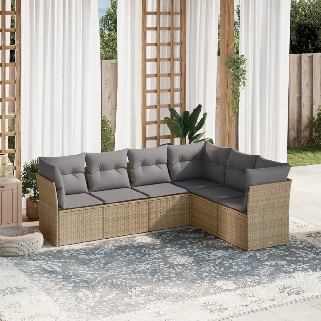 Loungegrupp Med Dynor 6 Delar Svart Konstrotting