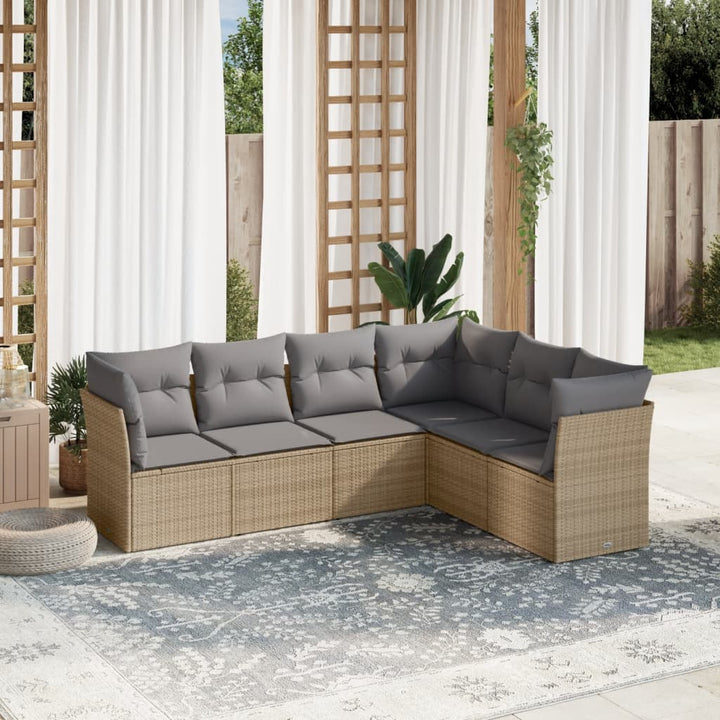 Loungegrupp Med Dynor 6 Delar Svart Konstrotting