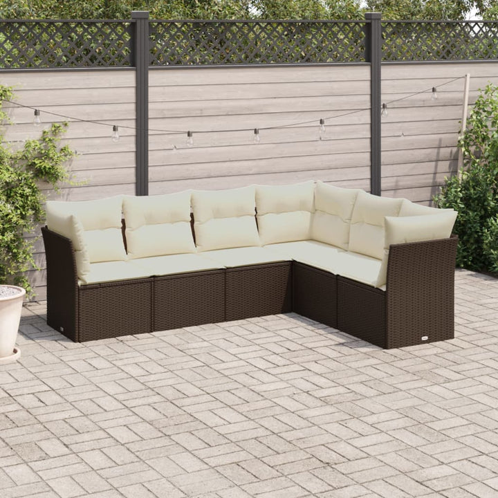 Loungegrupp Med Dynor 6 Delar Svart Konstrotting