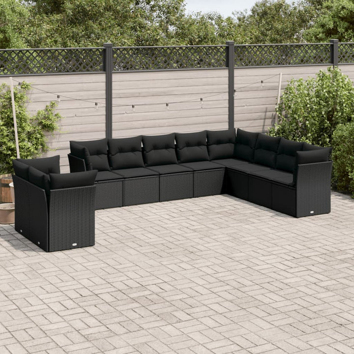 Loungegrupp För Trädgården M. Dynor 11 Delar Beige Konstrotting