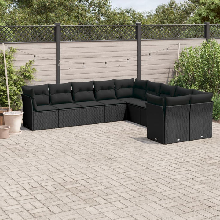 Loungegrupp För Trädgården M. Dynor 11 Delar Beige Konstrotting