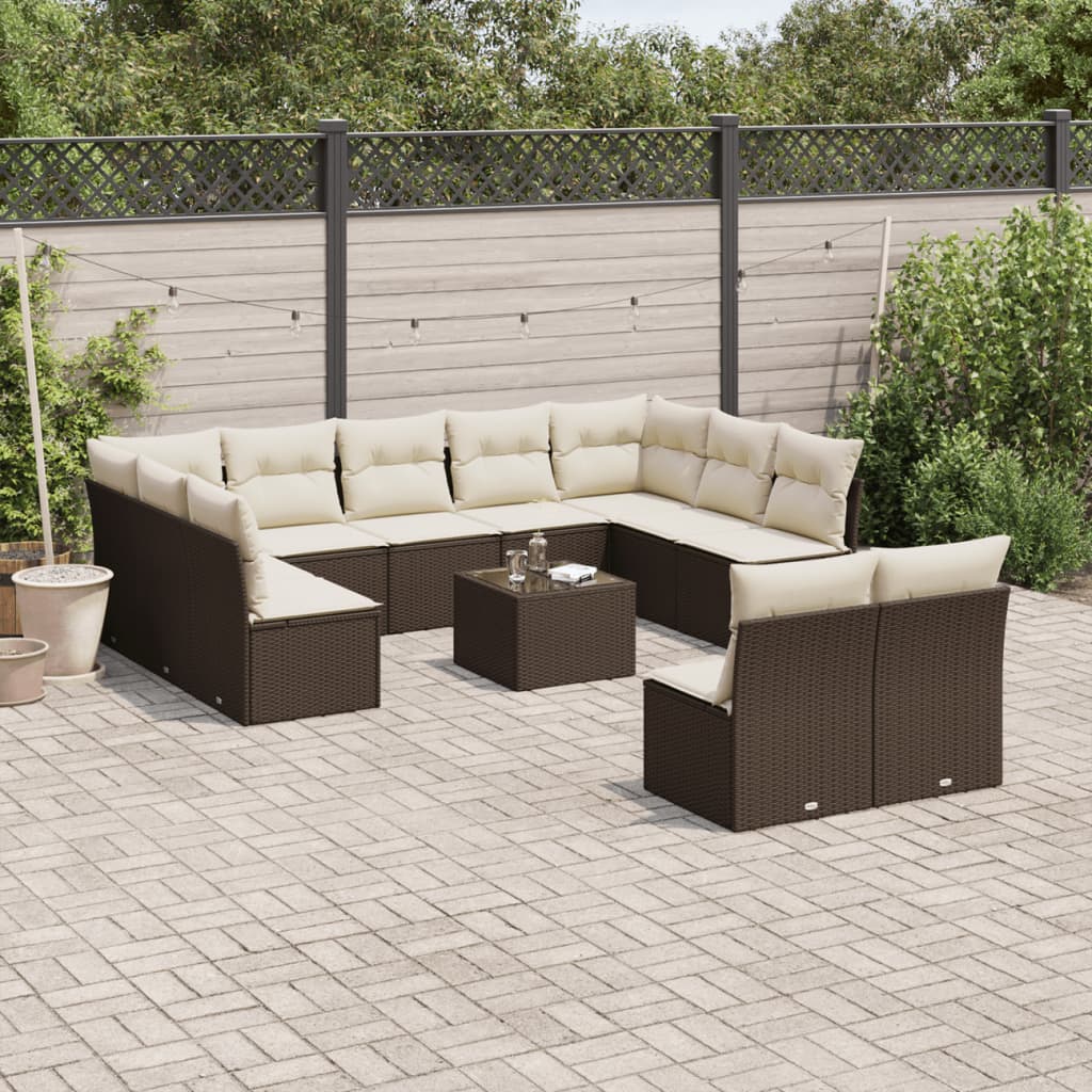 Loungegrupp För Trädgården M. Dynor 11 Delar Konstrotting