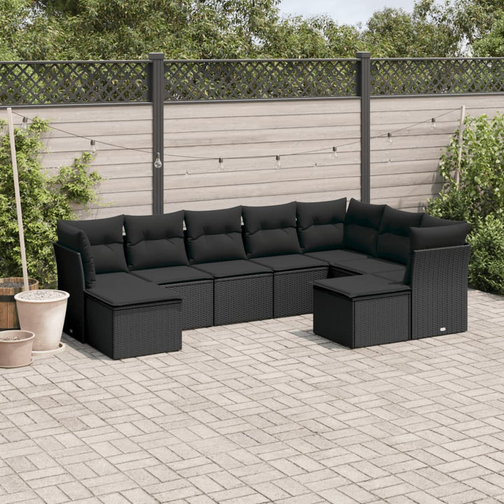 Soffgrupp För Trädgården Med Dynor 9 Delar Beige Konstrotting