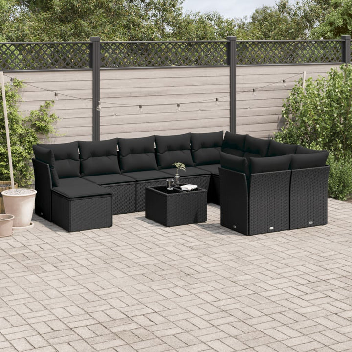 Loungegrupp För Trädgården M. Dynor 11 Delar Beige Konstrotting