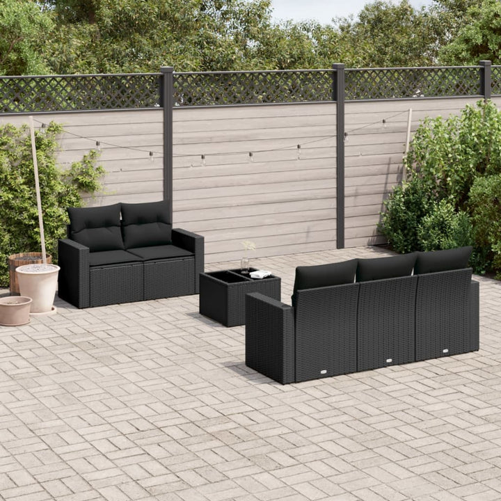 Soffgrupp För Trädgården Med Dynor 6 Delar Beige Konstrotting