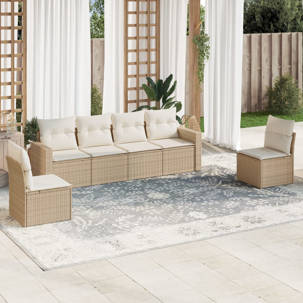 Loungegrupp Med Dynor 6 Delar Konstrotting