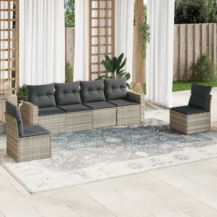 Loungegrupp Med Dynor 6 Delar Konstrotting