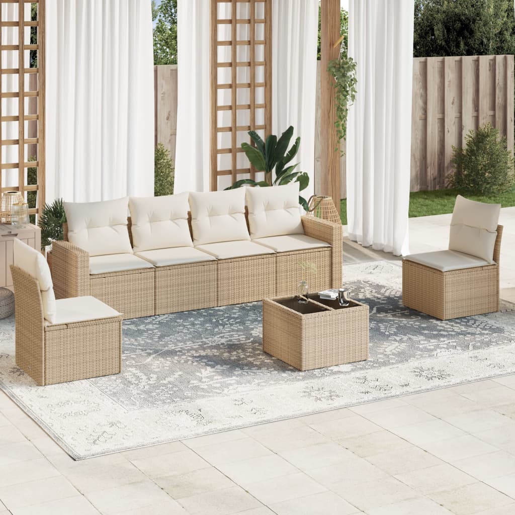Loungegrupp Med Dynor 6 Delar Konstrotting
