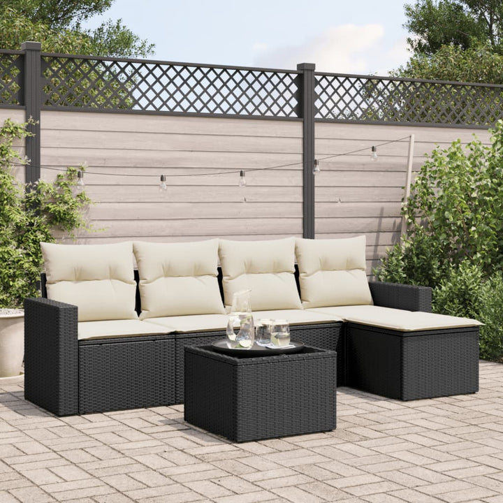 Soffgrupp För Trädgården Med Dynor 6 Delar Beige Konstrotting