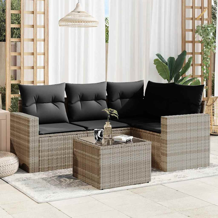 Loungegrupp För Trädgården Med Dynor 5 Delar Konstrotting