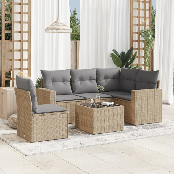 Loungegrupp Med Dynor 6 Delar Konstrotting