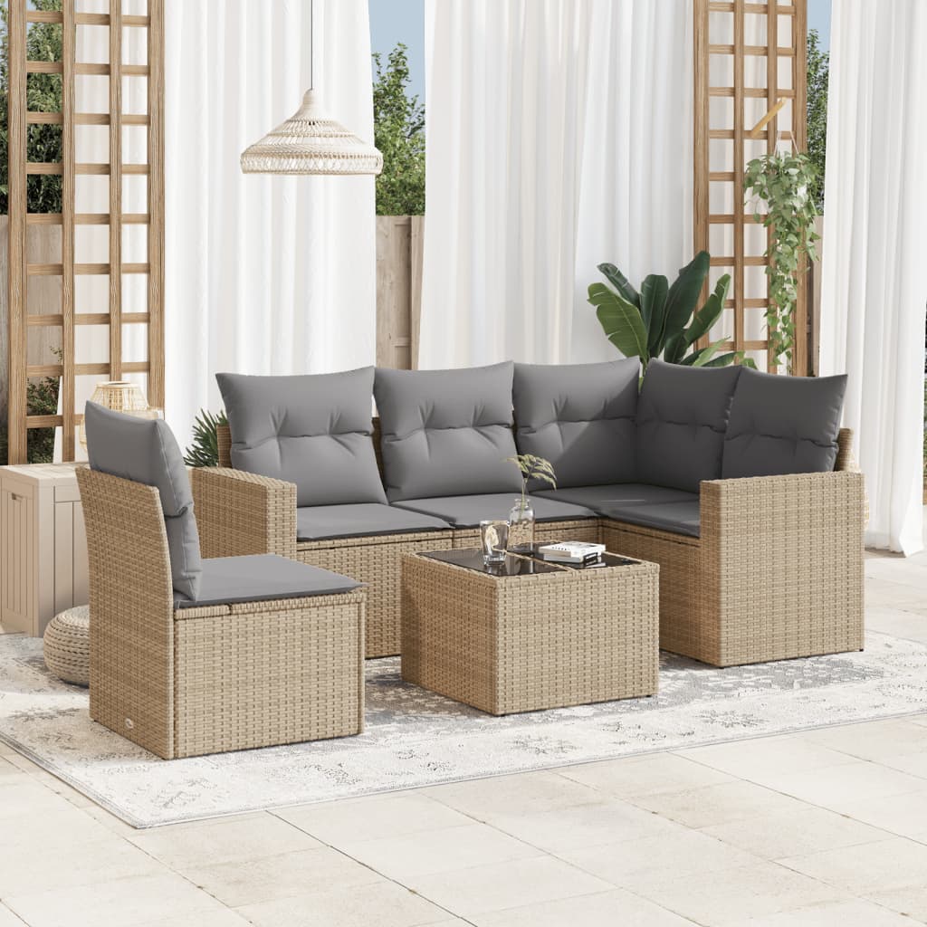 Loungegrupp Med Dynor 6 Delar Konstrotting