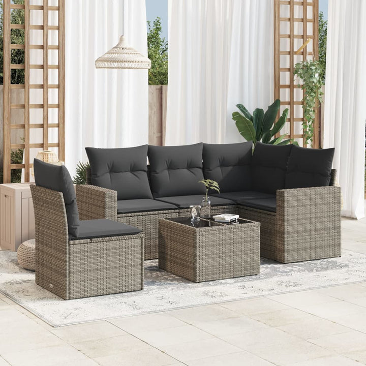 Loungegrupp Med Dynor 6 Delar Konstrotting