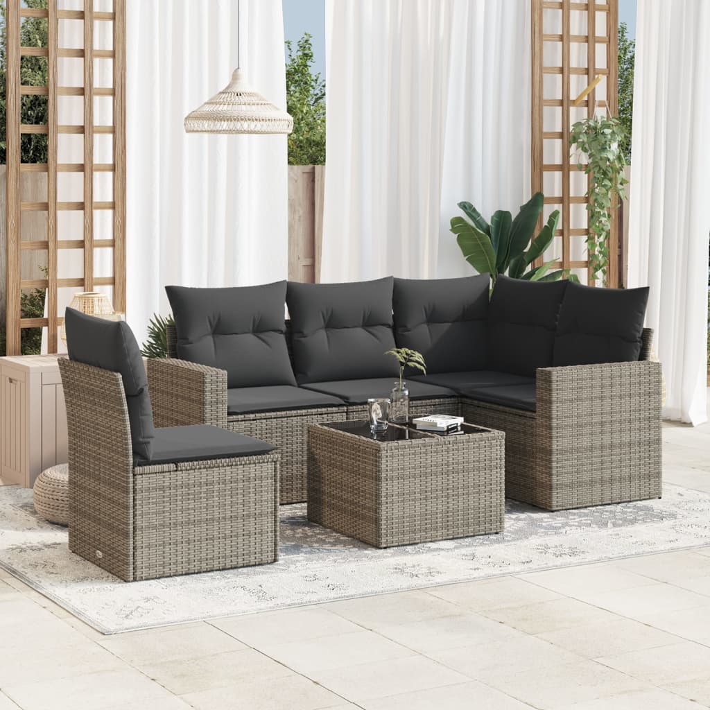 Loungegrupp Med Dynor 6 Delar Konstrotting