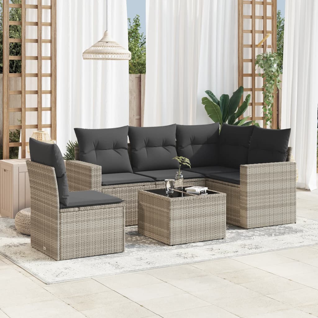 Loungegrupp Med Dynor 6 Delar Konstrotting
