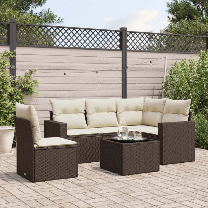 Loungegrupp Med Dynor 6 Delar Konstrotting
