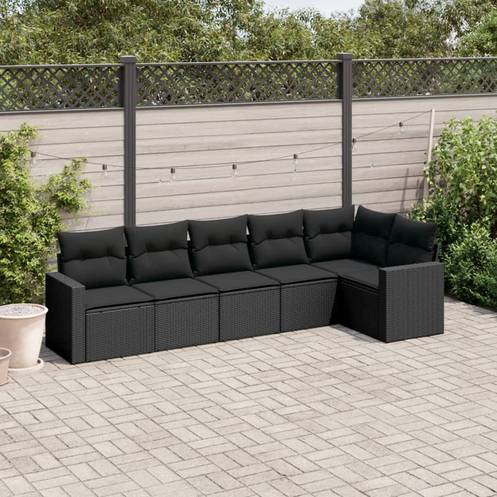 Soffgrupp För Trädgården Med Dynor 6 Delar Beige Konstrotting