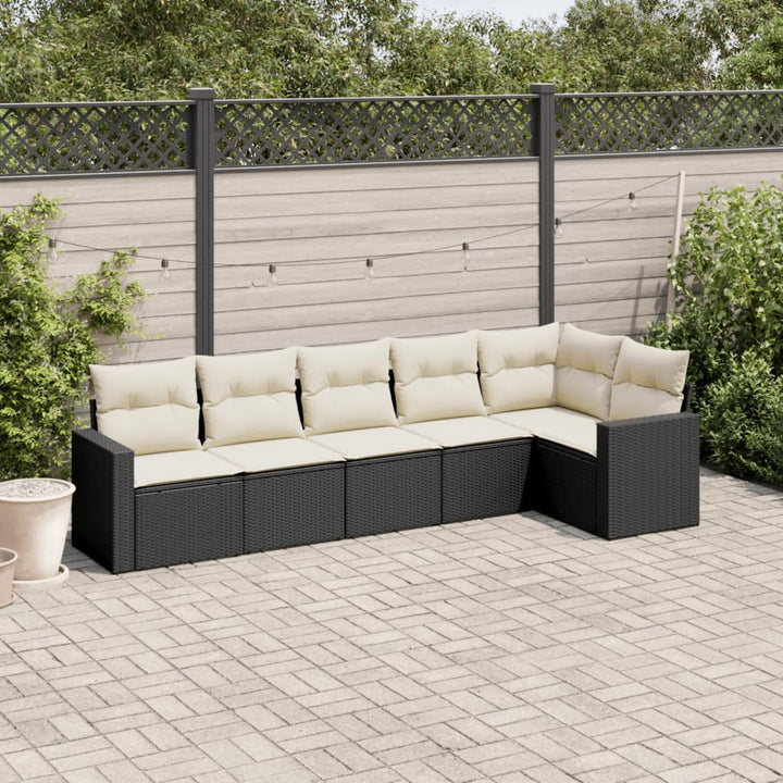 Soffgrupp För Trädgården Med Dynor 6 Delar Beige Konstrotting