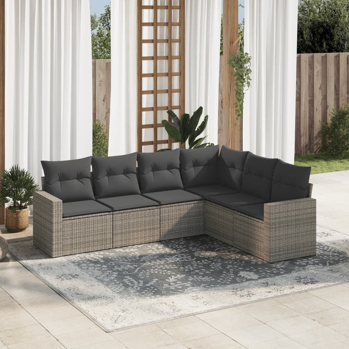 Matgrupp För Trädgården Med Dynor 7 Delar Beige Konstrotting