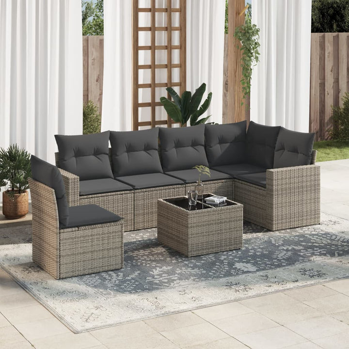 Soffgrupp För Trädgården Med Dynor 6 Delar Beige Konstrotting