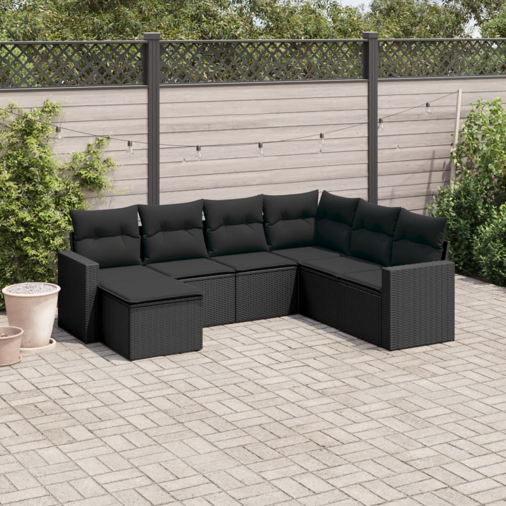 Matgrupp För Trädgården Med Dynor 8 Delar Beige Konstrotting