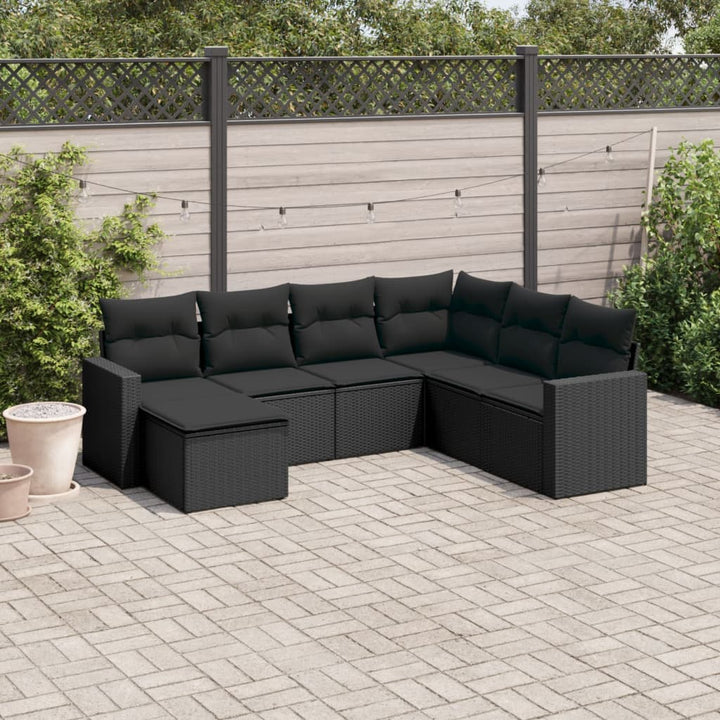 Matgrupp För Trädgården Med Dynor 8 Delar Beige Konstrotting