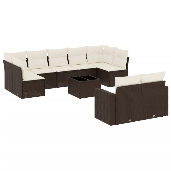 Loungegrupp 10 Delar Med Brun Dynor Konstrotting