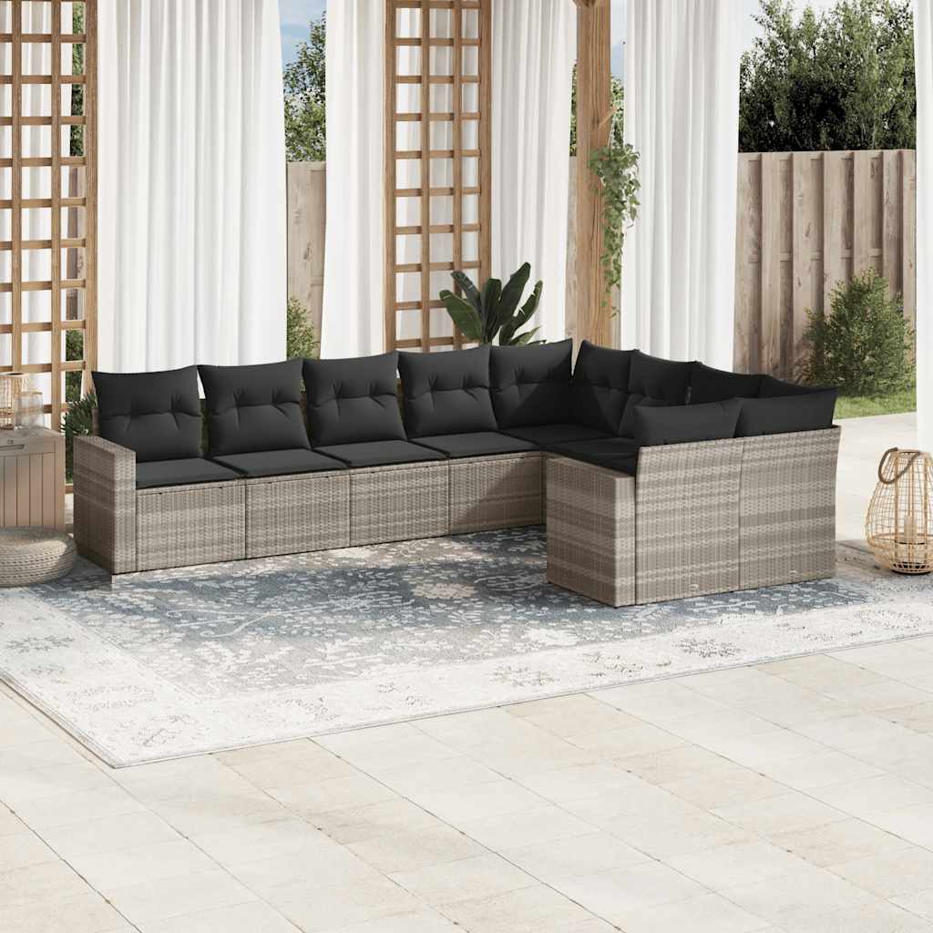 Loungegrupp För Trädgården M Dynor 9 Delar Konstrotting