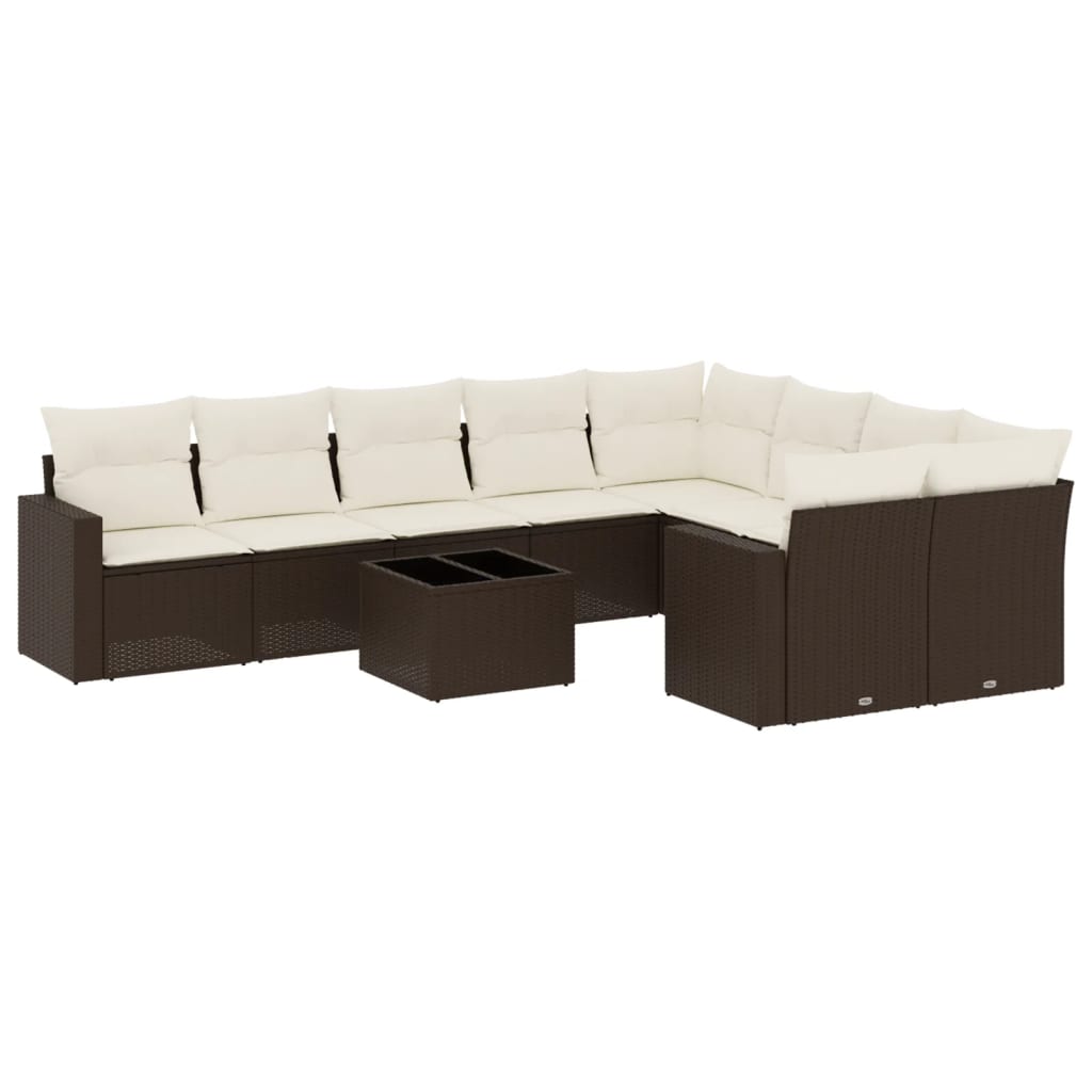 Loungegrupp 10 Delar Med Brun Dynor Konstrotting