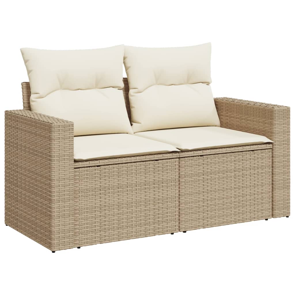 Soffgrupp För Trädgård Med Dynor 10 Delar Beige Konstrotting