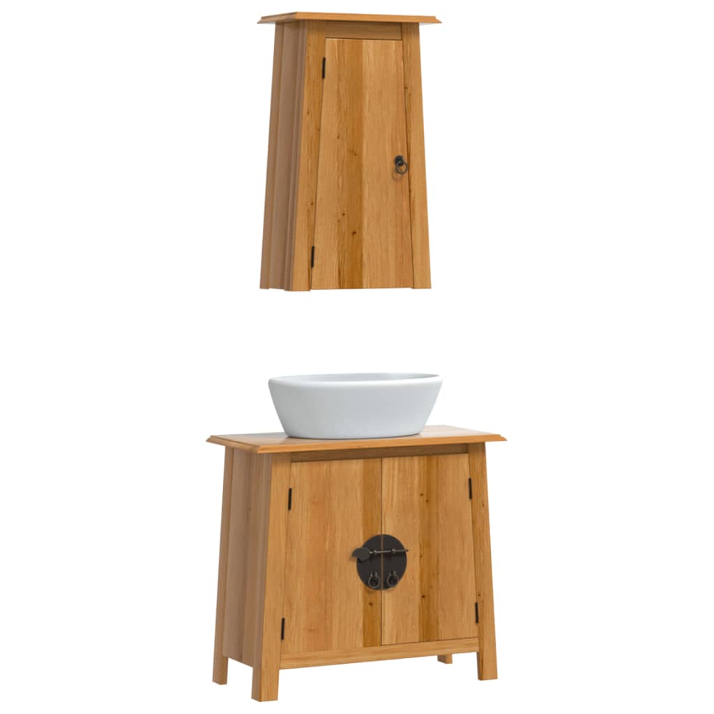 Badrumsmöbler 2 Delar Massiv Furu