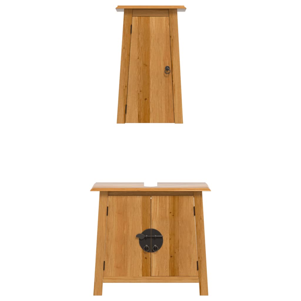 Badrumsmöbler 2 Delar Massiv Furu
