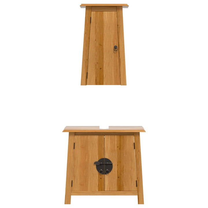 Badrumsmöbler 2 Delar Massiv Furu