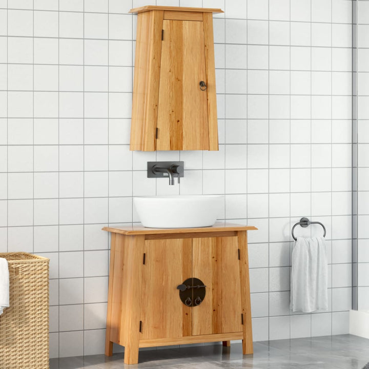 Badrumsmöbler 2 Delar Massiv Furu