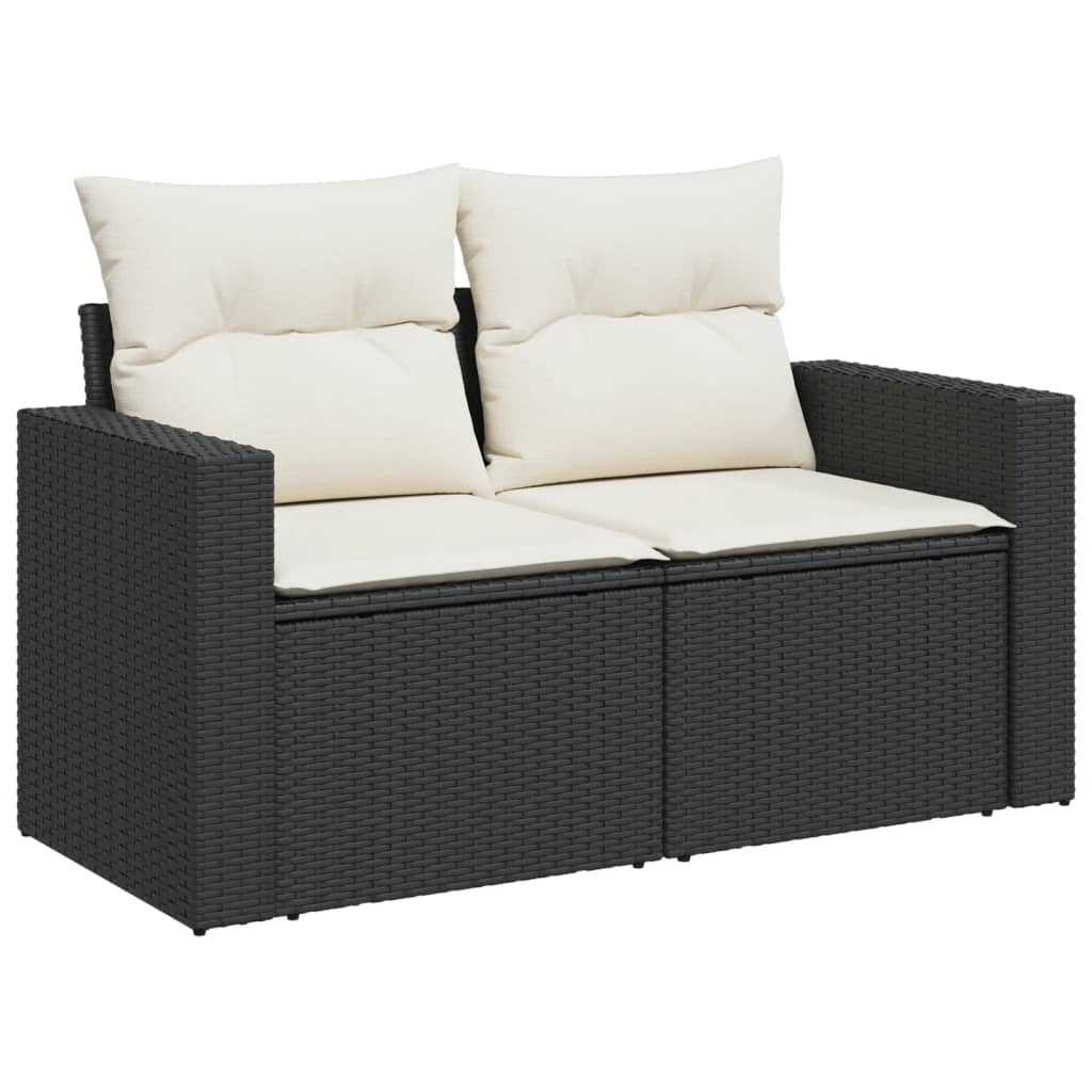 Loungegrupp 10 Delar Med Svarta Dynor Konstrotting