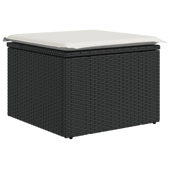 Loungegrupp 10 Delar Med Svarta Dynor Konstrotting