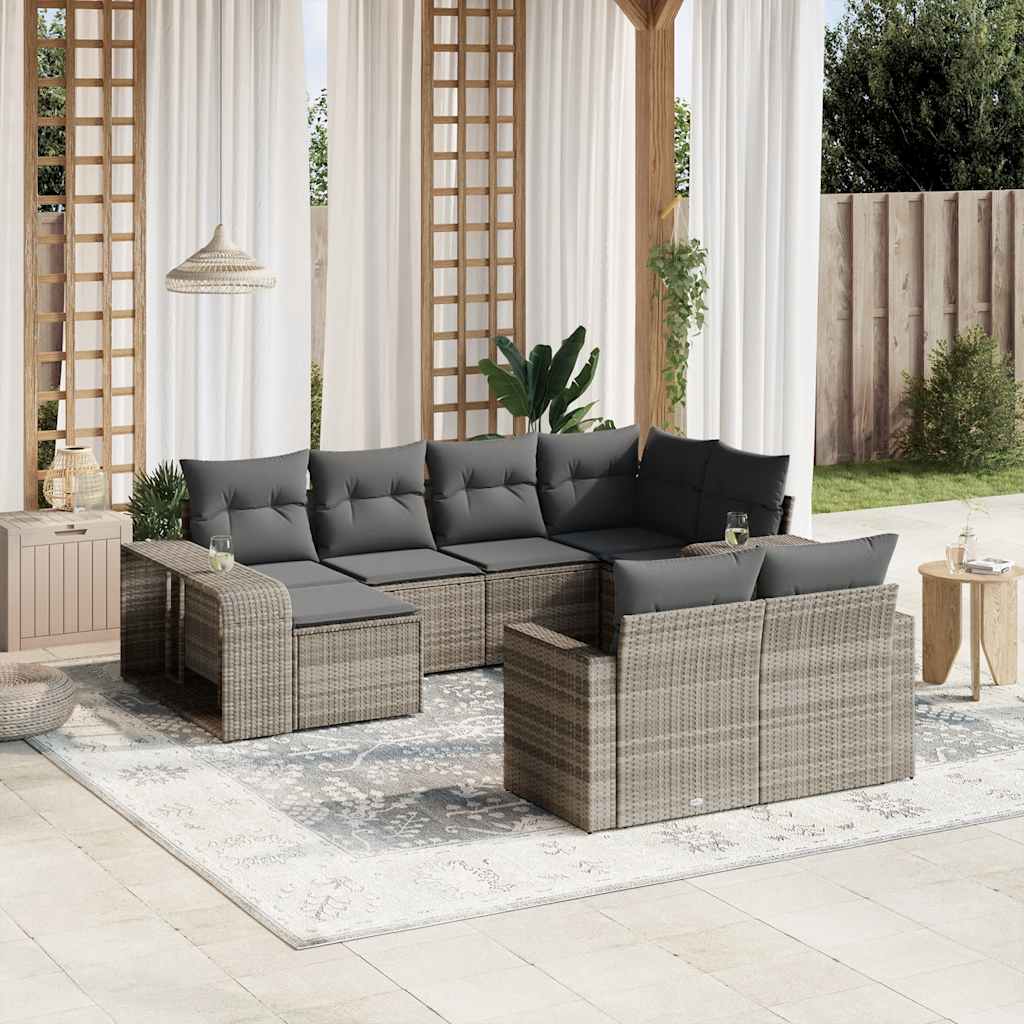 Loungegrupp 10 Delar Med Svarta Dynor Konstrotting
