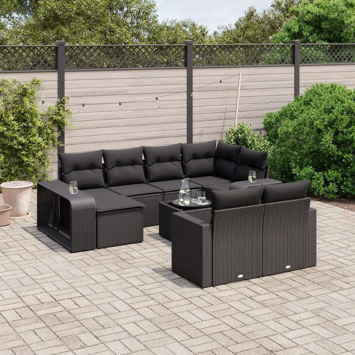 Loungegrupp För Dgården M. Dynor 11 Delar Beige Konstrotting