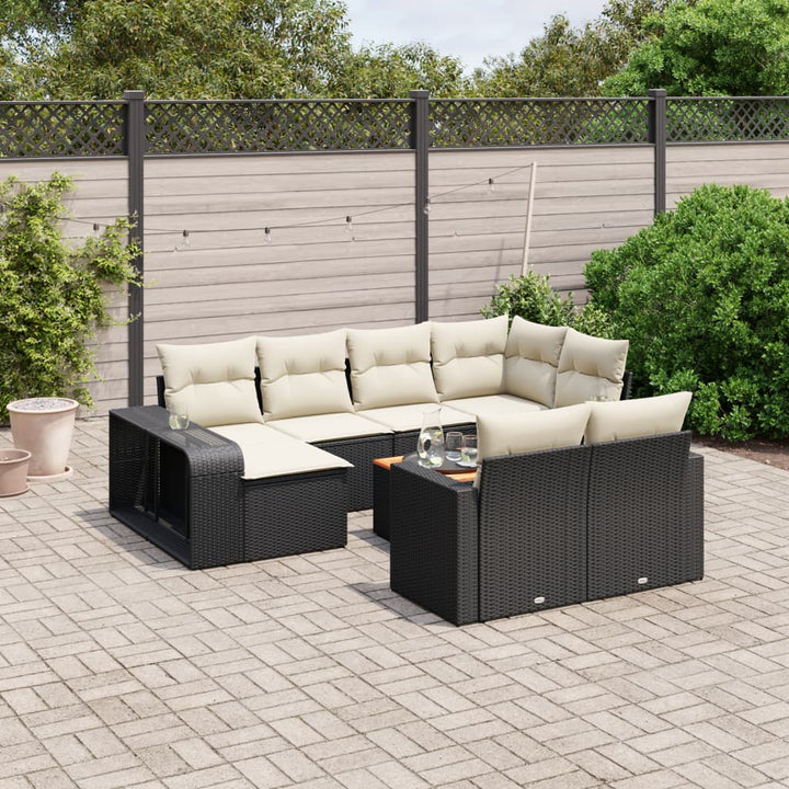 Loungegrupp För Dgården M. Dynor 11 Delar Beige Konstrotting