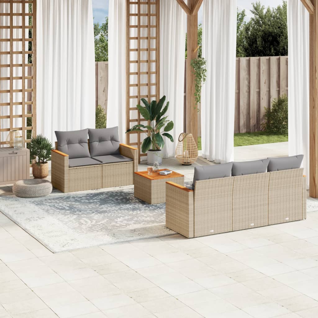 Loungegrupp Med Dynor 6 Delar Konstrotting