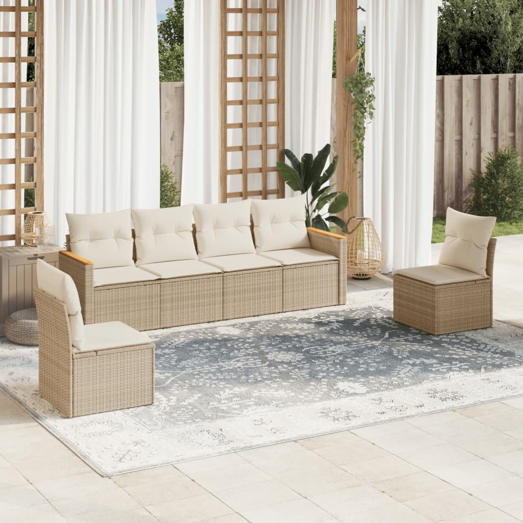 Loungegrupp Med Dynor 6 Delar Konstrotting