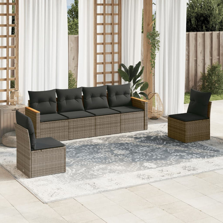 Loungegrupp Med Dynor 6 Delar Konstrotting