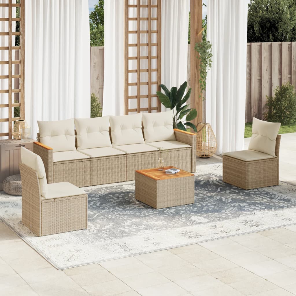 Loungegrupp Med Dynor 6 Delar Konstrotting