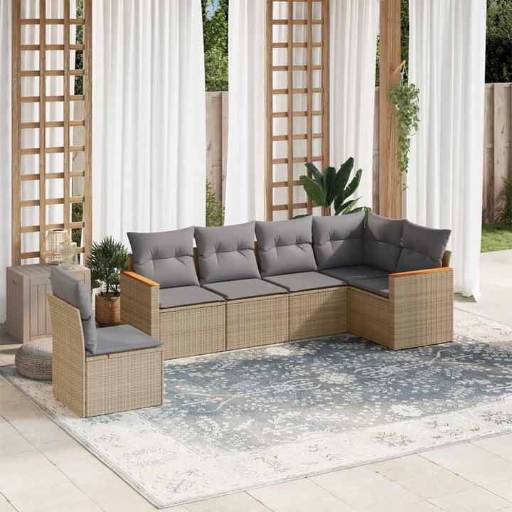 Loungegrupp Med Dynor 6 Delar Konstrotting