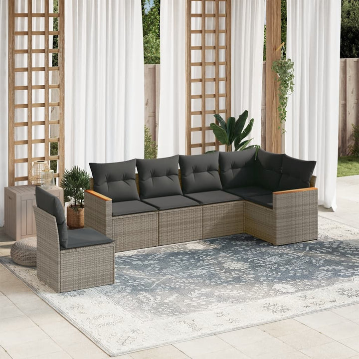 Loungegrupp Med Dynor 6 Delar Konstrotting