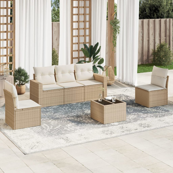 Loungegrupp Med Dynor 6 Delar Konstrotting