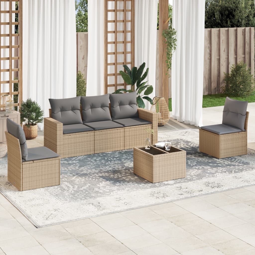Loungegrupp Med Dynor 6 Delar Konstrotting