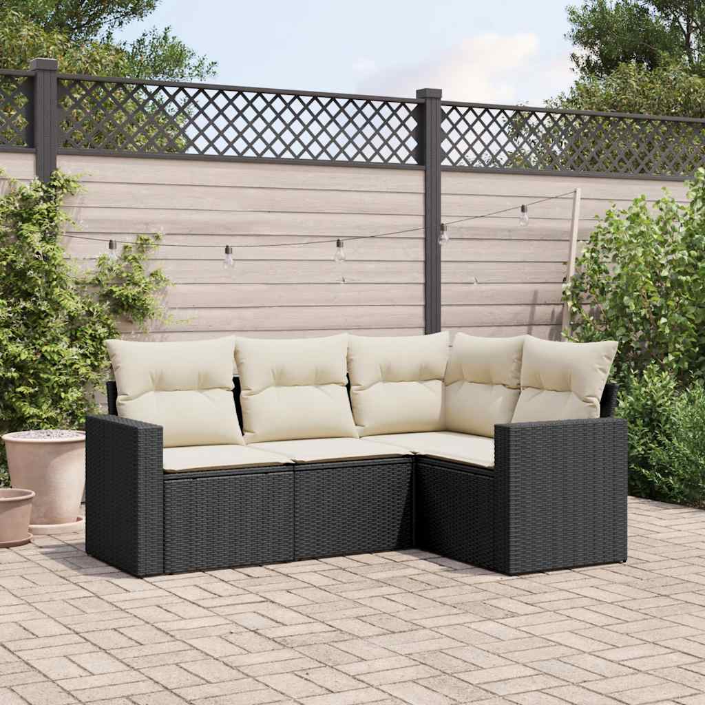Soffgrupp För Trädgården Med Dynor 5 Delar Beige Konstrotting