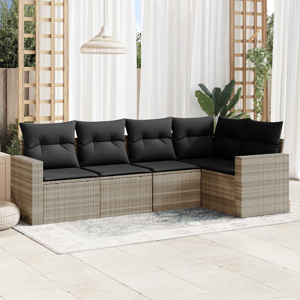 Soffgrupp För Trädgården Med Dynor 6 Delar Beige Konstrotting